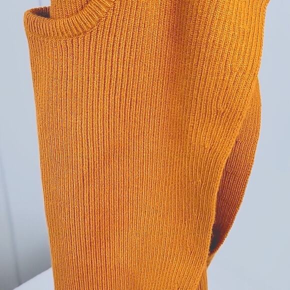 BCBGeneration Womens Caramel Ribbed Sleeveless Peek-A-Boo Tank Top/Vest Size XL - Picture 6 of 9